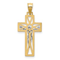 14K Two-tone Crucifix Pendant view 4