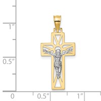 14K Two-tone Crucifix Pendant view 3