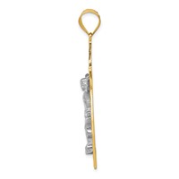14K Two-tone Diamond-cut Crucifix Pendant view 2