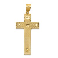 14K Two-tone Diamond-cut Crucifix Pendant view 4