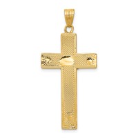 14K Two-tone Diamond-cut Crucifix Pendant view 4