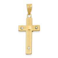 14K Two-tone Diamond-cut Crucifix Charm view 4