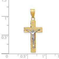 14K Two-tone Diamond-cut Crucifix Charm view 3