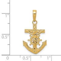 14K Yellow Gold Mariners Crucifix Pendant view 3