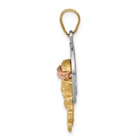 14K Tri-color Diamond-cut Christ Charm view 2