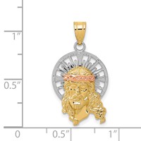 14K Tri-color Diamond-cut Christ Charm view 3