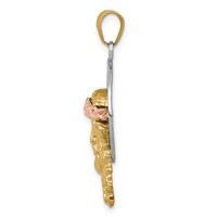 14K Tri-color Diamond-cut Christ Charm view 2