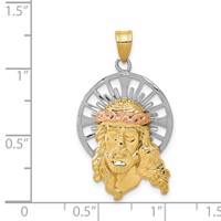 14K Tri-color Diamond-cut Christ Charm view 3