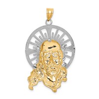 14K Tri-color Diamond-cut Christ Pendant view 4