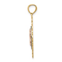 14K Tri-color Our Lady of Guadalupe Oval Pendant view 2