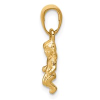 14K Yellow Gold 3-D Small Guardian Angel Pendant view 2