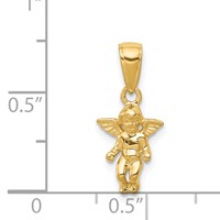 14K Yellow Gold 3-D Small Guardian Angel Pendant view 3