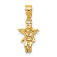 14K Yellow Gold 3-D Small Guardian Angel Pendant view 1