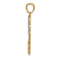 14K and White Rhodium Filigree Angel Pendant view 2