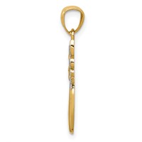 14K and White Rhodium Filigree Angel Pendant view 2