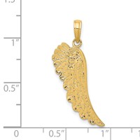 14K Yellow Gold Angel Wing Pendant view 4