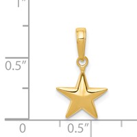 14K Yellow Gold Small Polished 3-D Star Charm view 3