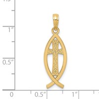 14K Cross Ichthus Fish Pendant view 3