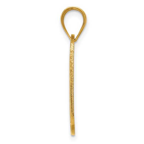 14k Polished Cross Cut-out Dog Tag Pendant