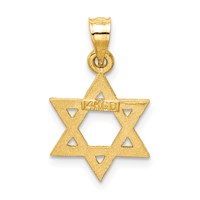14K Yellow Gold Solid Satin Star of David Charm view 4