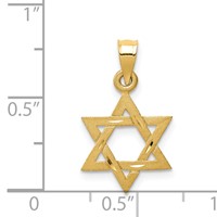 14K Yellow Gold Solid Satin Star of David Charm view 3