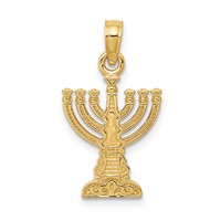 14K Yellow Gold Menorah Pendant view 1