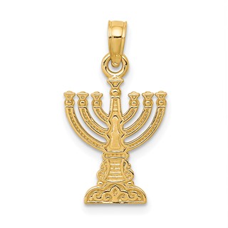 Gold Menorah Pendant