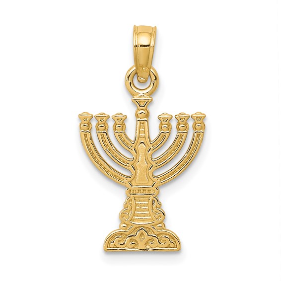 Gold Menorah Pendant
