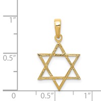 14K Yellow Gold Star of David Pendant view 3