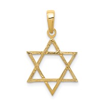 14K Yellow Gold Star of David Pendant view 1