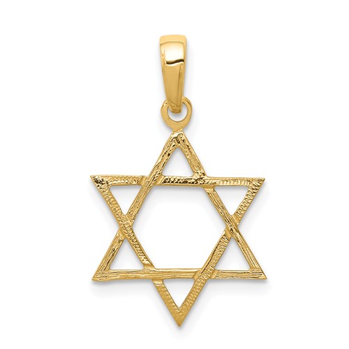 14K Yellow Gold Star of David Pendant