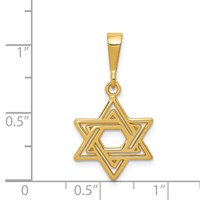 14K Yellow Gold Star of David Charm view 3