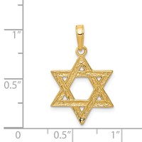 14K Yellow Gold Star of David Pendant view 3