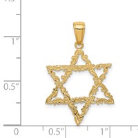 14K Yellow Gold Fancy Star of David Pendant view 3