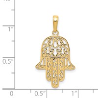 14K Filigree Chamseh Pendant view 3