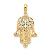 14K Filigree Chamseh Pendant view 1