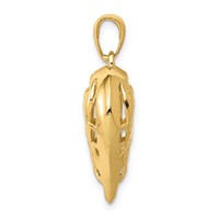14K Yellow Gold Polished 3-D Filigree Puffed Heart Pendant view 2