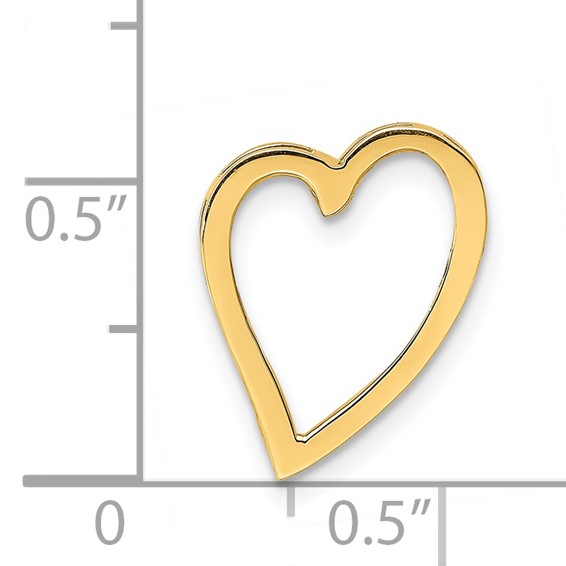 14K Polished Floating Heart Chain Slide