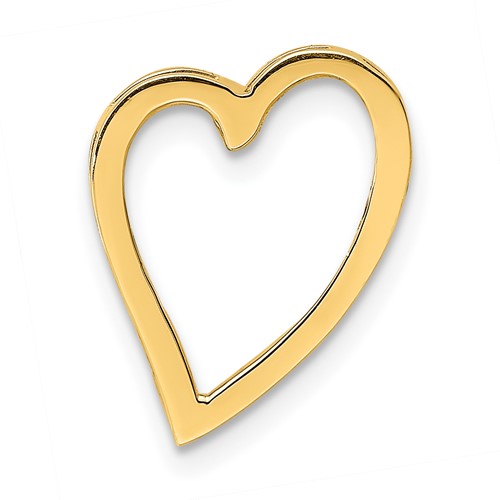 14K Yellow Gold Polished Floating Heart Chain Slide