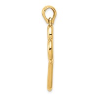 14K Yellow Gold Polished 3-D Connected Double Hearts Pendant view 2
