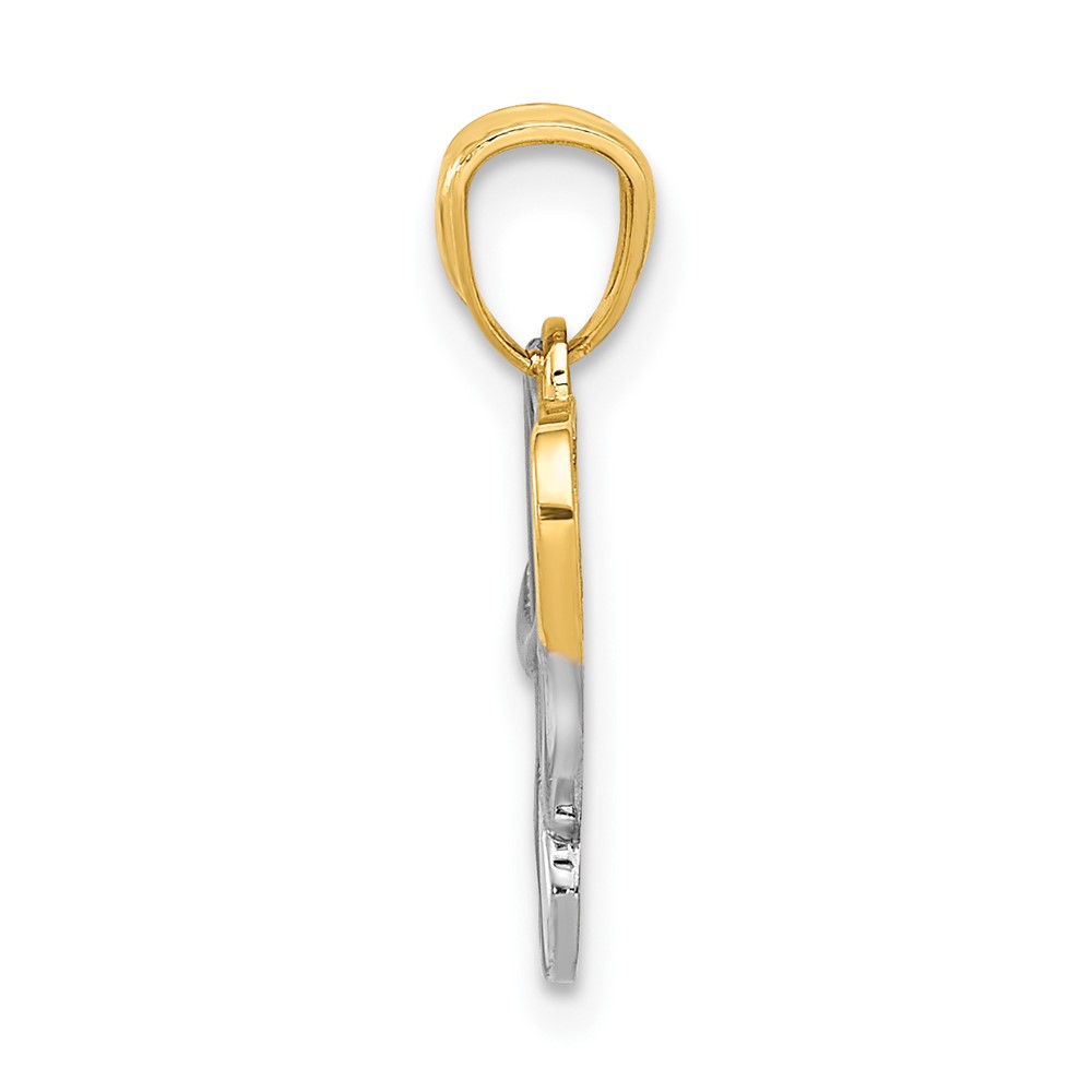 14k and Rhodium LOVE Pendant (D3846)