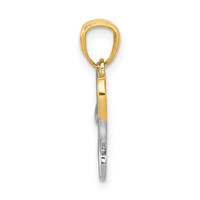 14K and White Rhodium Love Heart Pendant view 2