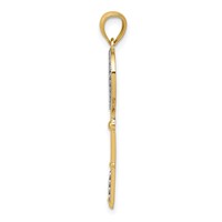 14K and White Rhodium Polished Heart Key Charm view 2