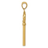 14K Yellow Gold Polished 3-D Key to MY Heart Key Charm view 2
