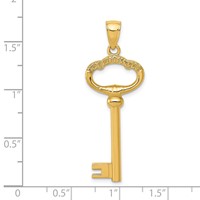 14K Yellow Gold Polished 3-D Key to MY Heart Key Charm view 5