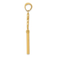 14K Yellow Gold Polished 3D Hearts Key to MY Heart Key Charm view 2