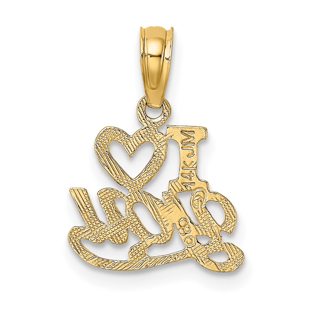 14K Polished and Textured I HEART YOU Charm (D3868)