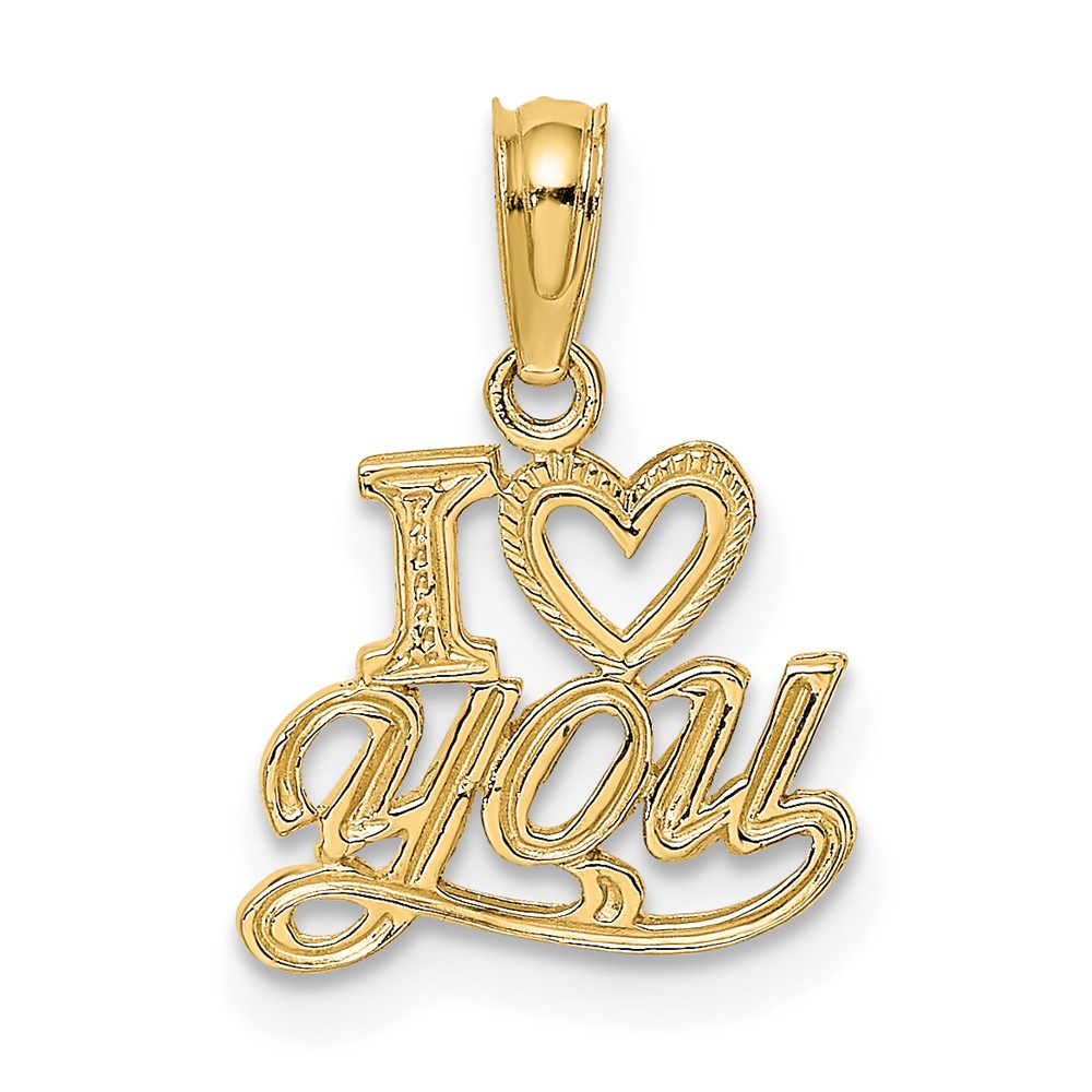 14K Polished and Textured I HEART YOU Charm (D3868)