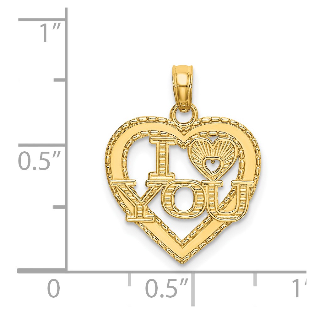 14K I HEART YOU Charm (D3874)