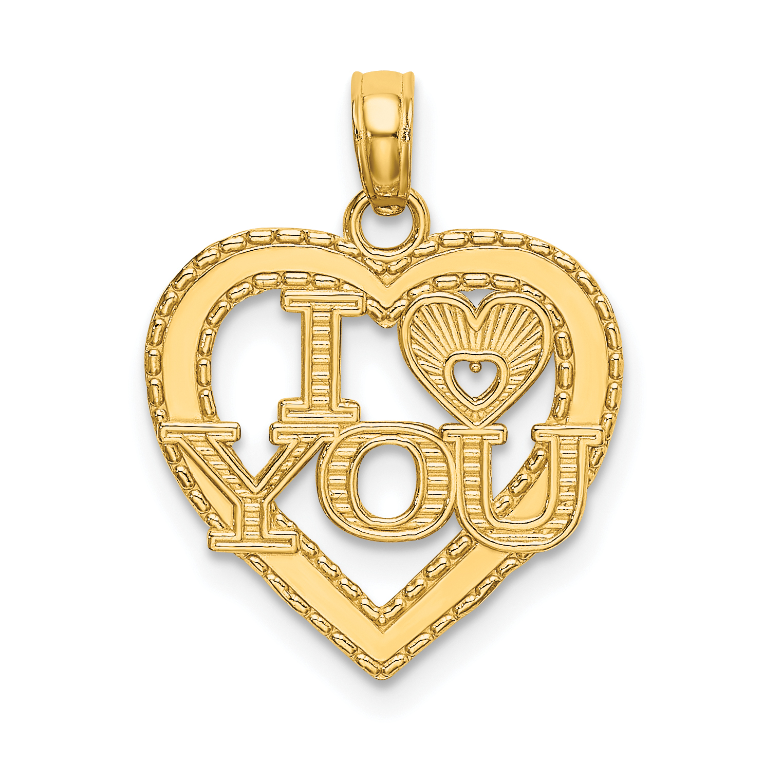 14K I HEART YOU Charm (D3874)